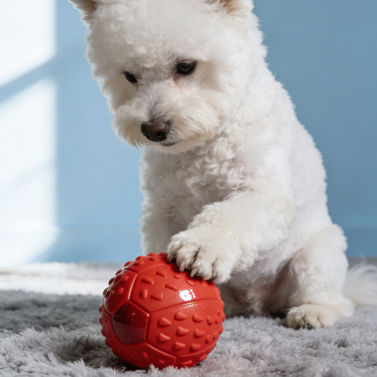 Textured Rubber Dog Ball - Durable Chew Toy with Bumpy Surface for Small to Medium Dogs (Bichon, Shih Tzu)