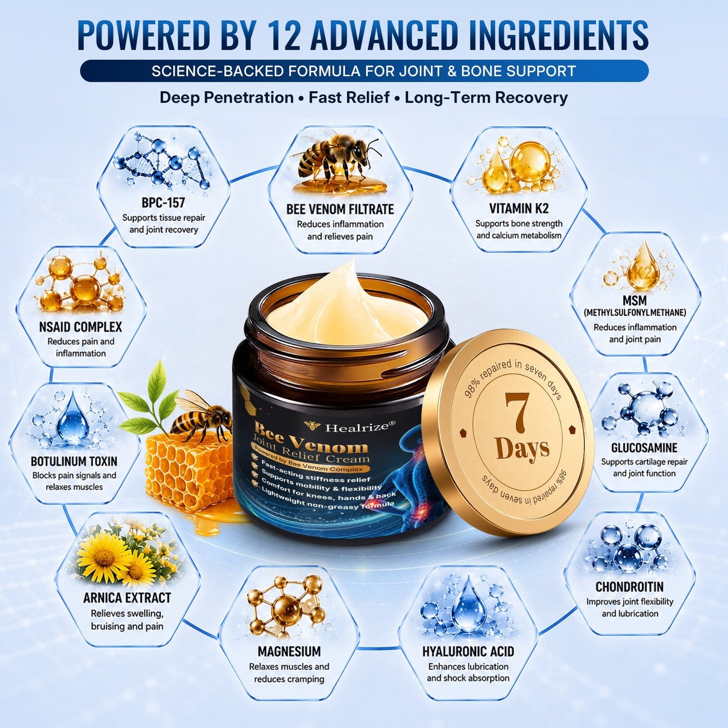 🎁Healrize® Bee Venom Joint Relief Cream 💪💪Targets stiff, sore joints in knees, hands, shoulders, back & more — so you can move easier every day