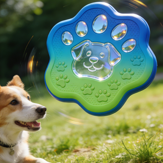 Paw Print Light-Up Dog Frisbee - Interactive LED Flying Disc for Medium to Large Dogs (Corgi, Border Collie)