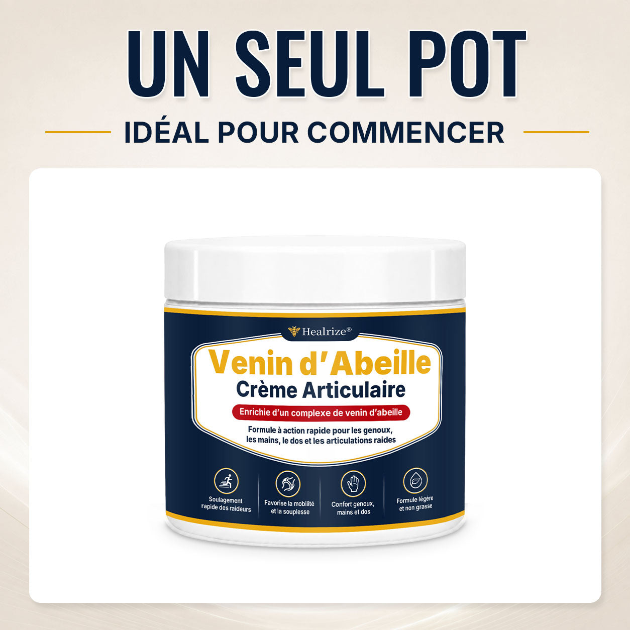 🔥 Healrize® Crème Articulaire au Venin d’Abeille – Soulagement Rapide des Inconforts aux Épaules, Mains, Dos et Articulations | Retrouvez une Mobilité Naturelle（加拿大法国）