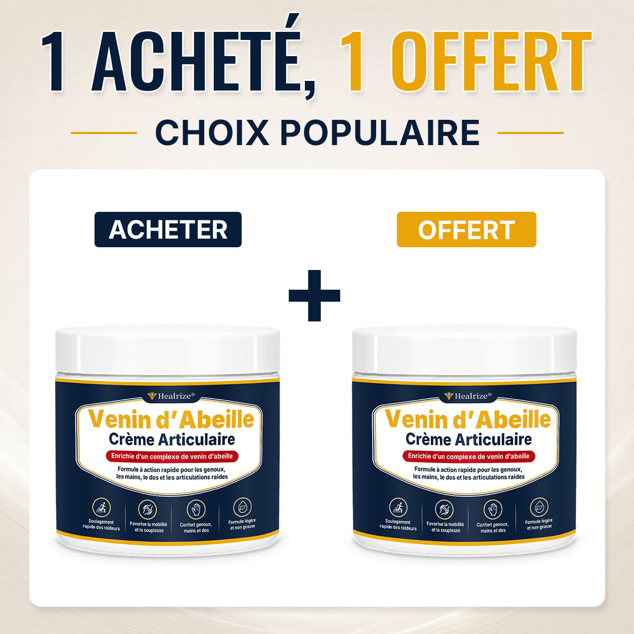 🔥 Healrize® Crème Articulaire au Venin d’Abeille – Soulagement Rapide des Inconforts aux Épaules, Mains, Dos et Articulations | Retrouvez une Mobilité Naturelle（加拿大法国）