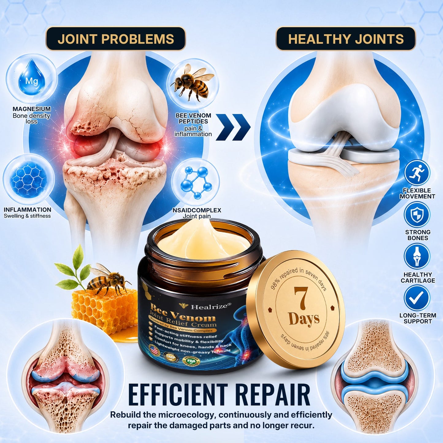 🎁Healrize® Bee Venom Joint Relief Cream 💞Fast-Acting Comfort for Stiff Knees, Hands, Back & Everyday Joint Discomfort.