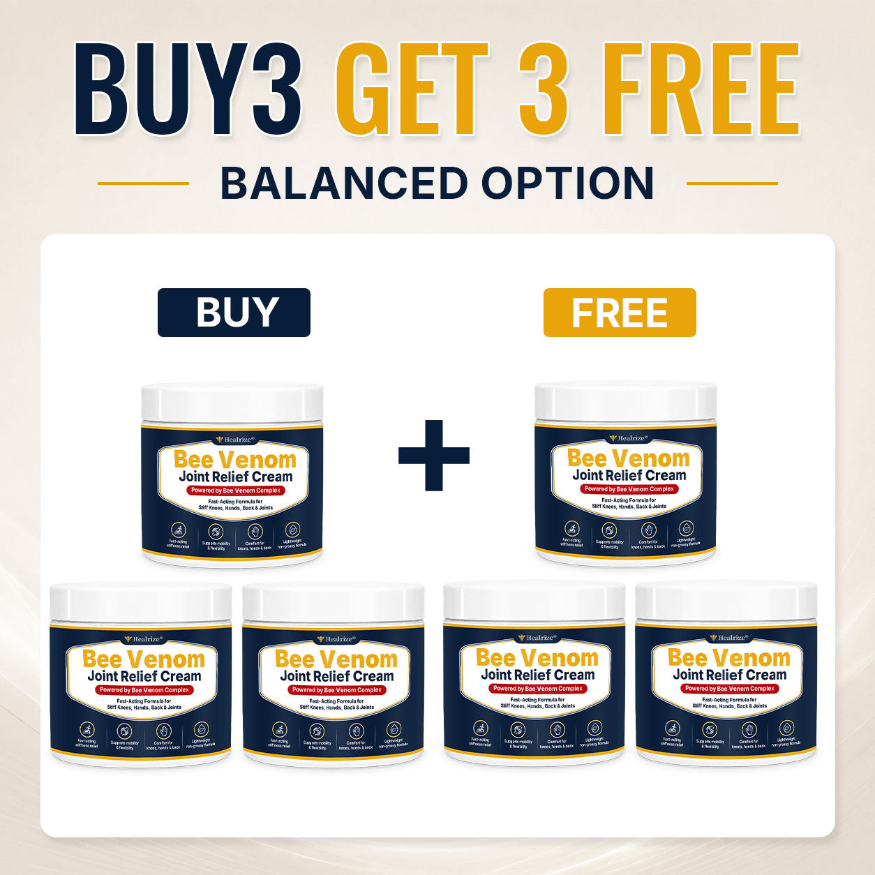 🔥 Healrize® Bee Venom Joint Relief Cream – Fast-Acting Shoulders, Hands, Back & Joint Comfort | Move Freely Again（美国英语）