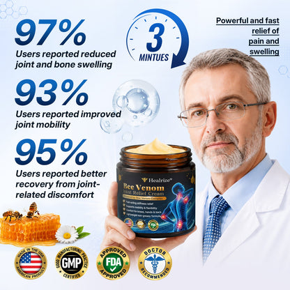 🎁Healrize® Bee Venom Joint Relief Cream 💞Fast-Acting Comfort for Stiff Knees, Hands, Back & Everyday Joint Discomfort.