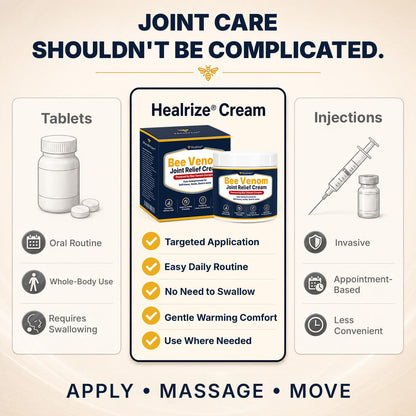 🔥 Healrize® Bee Venom Joint Relief Cream – Fast-Acting Comfort for Shoulders, Hands, Back & Joints| Move Freely Again（英国）（副本）